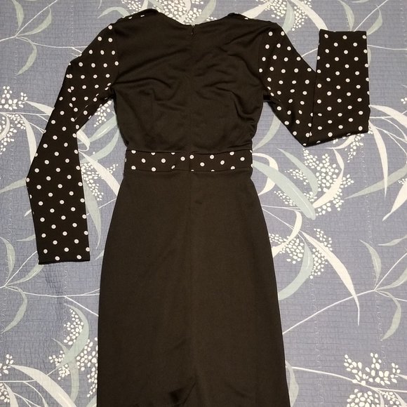 YIZOO Black Polka Dot Dress - Size: Medium - Picture 4 of 6